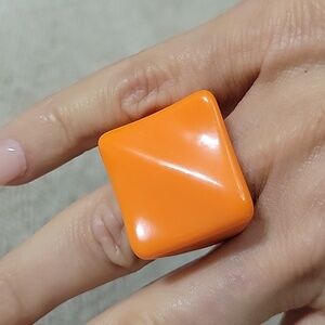🔥LAST ONE🔥 BOLD ORANGE SQUARE RING